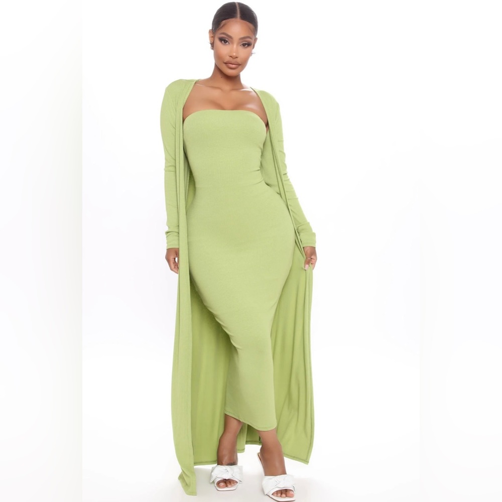 Green dress set